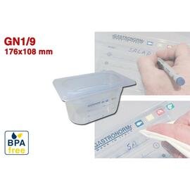Gastronorm Behälter GN 1/9  x 65 mm Kunststoff transparent | Dauer-Etikett Produktbild