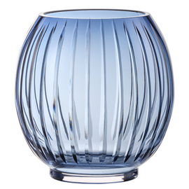 Vase Gr. 190 SIGNUM Glas blau Relief kugelförmig  Ø 185 mm  H 190 mm Produktbild