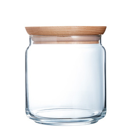 Vorratsdose PURE JAR WOOD Glas 0,75 ltr mit Deckel Ø 104 mm H 123 mm Produktbild