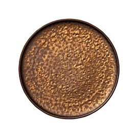 Teller flach NIVO METALLIC Steingut braun | gold Ø 220 mm Produktbild
