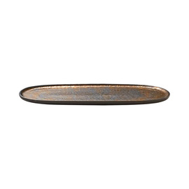 Platte flach NIVO METALLIC Steingut braun | gold 190 mm x 340 mm Produktbild 1 S