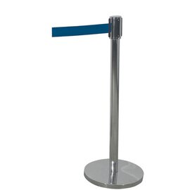 Abgrenzungspfosten HIGHFLEX Edelstahl Gurtfarbe blau  Ø 0,35 m  L 2 m  H 0,95 m | Gurtband Produktbild