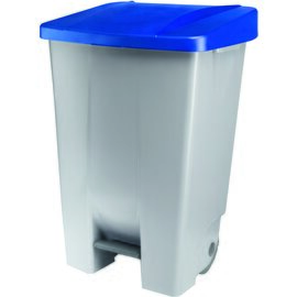 Tretabfallbehälter Kunststoff 80 ltr blau grau Produktbild