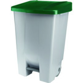 Tretabfallbehälter Kunststoff 80 ltr grün grau Produktbild