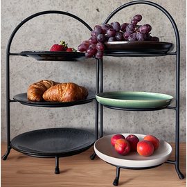 Etagère Stahl schwarz für 3 Teller Ø 19 - 22,5 cm Produktbild 3 S