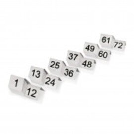 Tischnummernschild Set • Zahlen von 37 bis 48 • beidseitig bedruckt • Edelstahl L 50 mm x 50 mm H 45 mm Produktbild