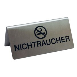 Nichtraucherschild • Nichtraucher • Nichtrauchersymbol • Edelstahl L 100 mm x 50 mm H 50 mm Produktbild
