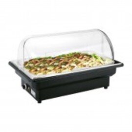 Elektro Chafing Dish rolltop deckel transparenter Deckel 230 Volt 420 - 500 Watt  L 560 mm  H 320 mm Produktbild