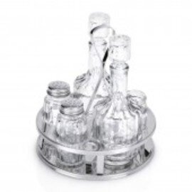 Menage • Essig | Öl | Salz | Pfeffer | Zahnstocher Glas Edelstahl H 170 mm Produktbild