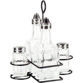 Menage • Essig | Öl | Salz | Pfeffer Glas Edelstahl H 190 mm Produktbild