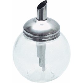 Zuckerspender 260 ml Glas Edelstahl kugelförmig mit Dosierrohr  Ø 85 mm  H 115 mm Produktbild