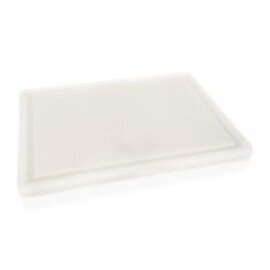Schneidbrett Polyethylen  • weiß mit Saftrille | 400 mm  x 250 mm  H 20 mm Produktbild