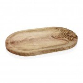 Obstbrett | Käsebrett Holz Traubenrelief oval  L 400 mm  x 250 mm  H 20 mm Produktbild