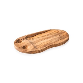 Servierbrett PURE OLIVE mit 2 Mulden Olivenholz | 350 mm x 180 mm H 20 mm Produktbild