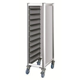 Tablettwagen aluminiumfarben mit Seitenwänden  | 530 x 325 mm  H 1650 mm Produktbild