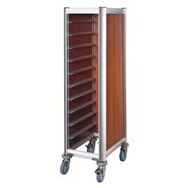 Tablettwagen dunkelbraun mit Seitenwände  | 530 x 325 mm  H 1650 mm Produktbild