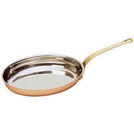 RESTPOSTEN | Flambierpfanne  • Edelstahl  • Kupfer | 300 mm  x 200 mm  H 40 mm | Messingstiel Produktbild