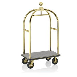 Gepäckwagen Edelstahl grau goldfarben | Rollen-Ø 200 mm H 1910 mm Produktbild