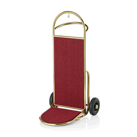 Gepäckkarre Edelstahl rot goldfarben | Rollen-Ø 200 mm H 1210 mm Produktbild