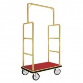 Gepäckwagen Edelstahl rot silberfarben | Rollen-Ø 115 mm H 1800 mm Produktbild
