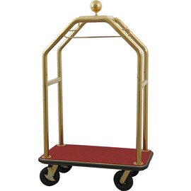 Gepäckwagen Edelstahl rot goldfarben | Rollen-Ø 200 mm  H 1900 mm Produktbild