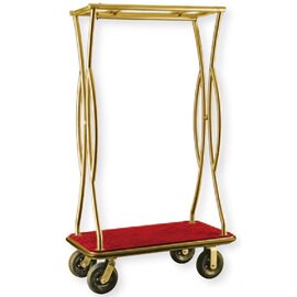 Gepäckwagen Edelstahl rot goldfarben | Rollen-Ø 200 mm  H 1800 mm Produktbild