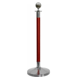 Abgrenzungsständer, (1 Ständer), Edelstahl, Mittelteil rot, Ausführung: Kugel Produktbild 0 L
