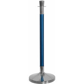 Abgrenzungsständer, (1 Ständer), Edelstahl, Mittelteil blau, Ausführung: Zylinder Produktbild