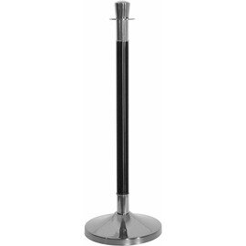 Abgrenzungsständer, (1 Ständer), Edelstahl, Mittelteil schwarz, Ausführung: Zylinder Produktbild