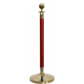 Abgrenzungsständer, (1 Ständer), Titanium Gold, Mittelteil rot, Ausführung: Kugel Produktbild