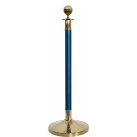 Abgrenzungsständer, (1 Ständer), Titanium Gold, Mittelteil blau, Ausführung: Kugel Produktbild