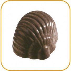 Schokoladenform  • Muschel | 24 Mulden | Muldenmaß 35 x 29 x H 21 mm  L 275 mm  B 135 mm Produktbild
