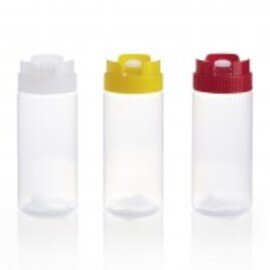 Quetschflasche 470 ml Kunststoff rot transparent Schraubdeckel | Silikonventil Ø 70 mm H 170 mm Produktbild