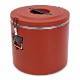 Thermobehälter, rot, PU Isolierung, innen Edelstahl, Inh. 30 ltr., Ø 41 cm, H 40 cm Produktbild