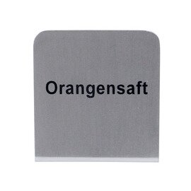 Buffetschild "Orangensaft", aus CNS, Maße: 5 x 6,7 x 4,5 cm Produktbild