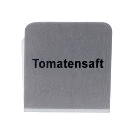 Buffetschild "Tomatensaft", aus CNS, Maße: 5 x 6,7 x 4,5 cm Produktbild