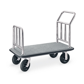 Gepäckwagen Edelstahl grau silberfarben | Rollen-Ø 150 mm H 980 mm Produktbild