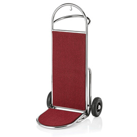 Gepäckkarre Edelstahl rot silberfarben | Rollen-Ø 200 mm H 1210 mm Produktbild