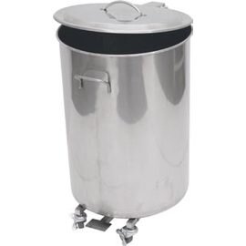 Abfallbehälter 65 ltr aus Edelstahl mit Fußpedal Ø 400 mm H 630 mm Produktbild