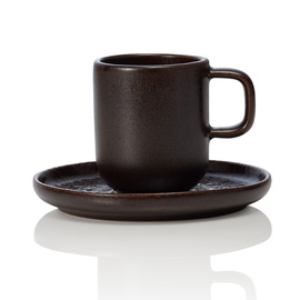 Espressotasse mit Untertasse ONE METALLIC BROWN Steinzeug 90 ml Produktbild