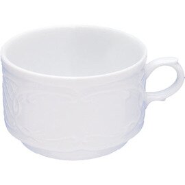 Obertasse BAVARIA 180 ml Porzellan weiß mit Relief  H 55 mm Produktbild
