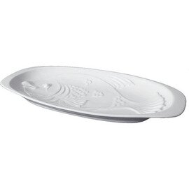 Fischplatte Porzellan weiß Fischrelief oval  L 580 mm  x 260 mm Produktbild