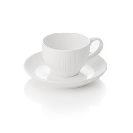 Espressotasse mit Untertasse MAYA SHIRO | Porzellan weiß | 80 ml Ø 65 mm H 45 mm Produktbild