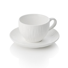 Cappuccinotasse mit Untertasse MAYA SHIRO | Porzellan weiß | 200 ml Ø 90 mm H 60 mm Produktbild