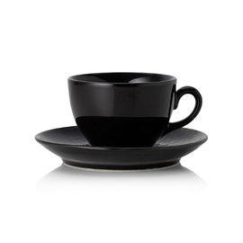 Kaffeetasse 220 ml mit Untertasse VIDA NIGHT Porzellan schwarz Produktbild