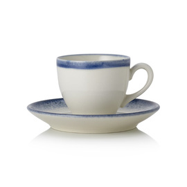 Espressotasse 90 ml mit Untertasse VIDA MARINA Porzellan blau weiß Produktbild