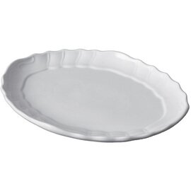 Platte Porzellan weiß Reliefrand oval  L 390 mm  x 280 mm Produktbild