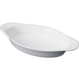 Servierpfännchen Porzellan weiß oval 270 mm x 140 mm H 35 mm Produktbild