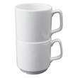 Becher mit Henkel 260 ml Porzellan weiß H 78 mm Produktbild