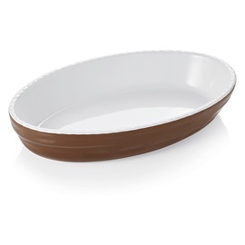 Backform Porzellan braun oval 220 mm  x 135 mm  H 40 mm Produktbild